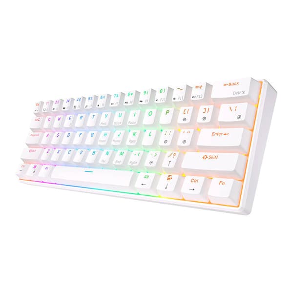 Mekanisk tastatur Royal Kludge RK61 RGB, brun switch (hvid)