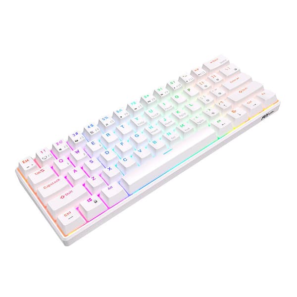 Mekanisk tastatur Royal Kludge RK61 RGB, brun switch (hvid)