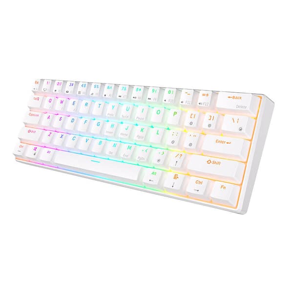 Mekanisk tastatur Royal Kludge RK61 RGB, brun switch (hvid)