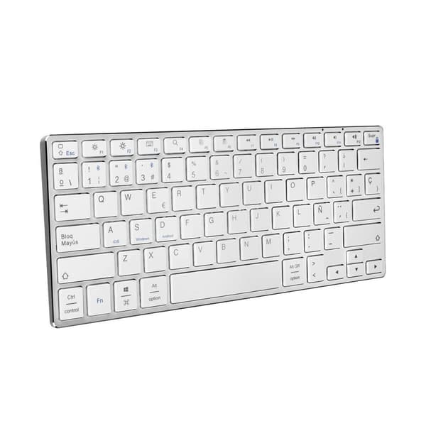 Trådløst tastatur Subblim SUB-KB-3ADC200 Sølvfarvet Spansk qwerty