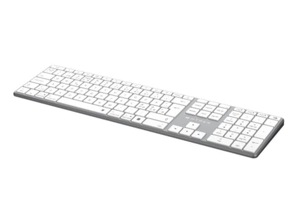 Targus HyperSpace - Tangentbord - full size - bakgrundsbelyst - trådlös - Bluetooth 5.0 - QWERTY - Nordisk - rymdgrå
