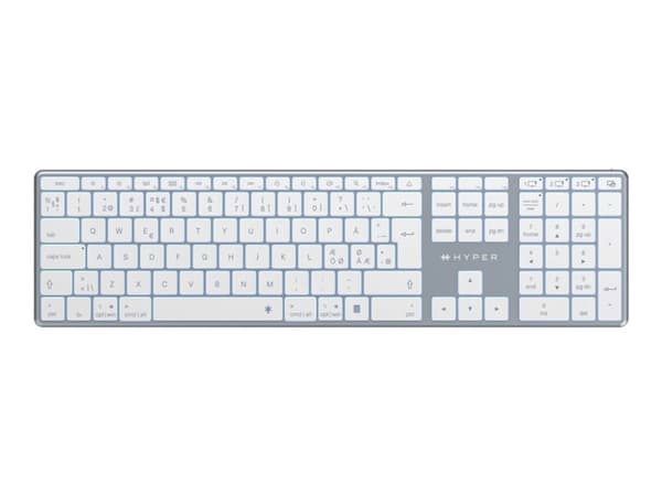 Targus HyperSpace - Tangentbord - full size - bakgrundsbelyst - trådlös - Bluetooth 5.0 - QWERTY - Nordisk - rymdgrå Grå