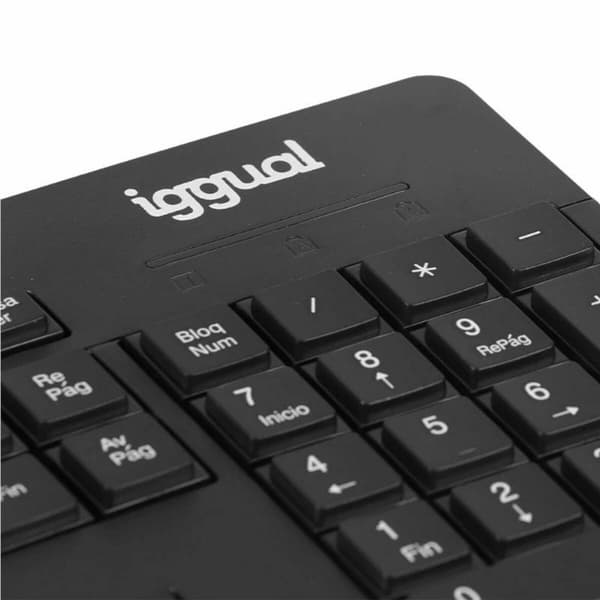 Tangentbord och Mus iggual WMK-BUSINESS2 Svart Qwerty Spanska