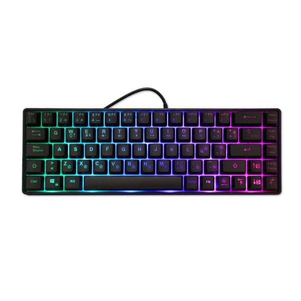 Tastatur CoolBox DG-TEC65-RGB Sort Spansk qwerty