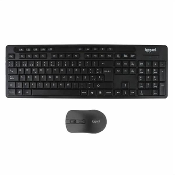 Tastatur og mus iggual WMK-BUSINESS2 Sort Spansk qwerty
