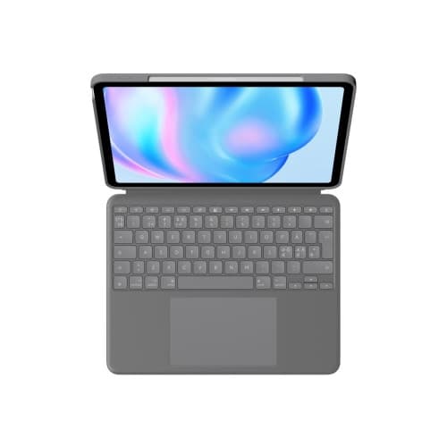 Logitech Combo Touch - tangentbord och foliefodral - med pekdyna - QWERTY - nordiskt (danska/finska/norska/svenska) - oxford-grå Inmatningsenhet