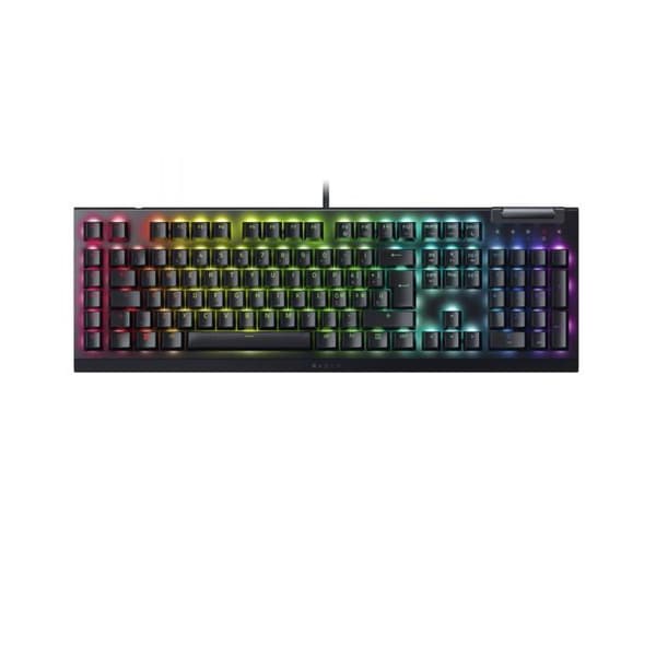 Razer BlackWidow V4 X mekaniskt speltangentbord - Gul switch - Chroma RGB - 6 makroknappar Svart