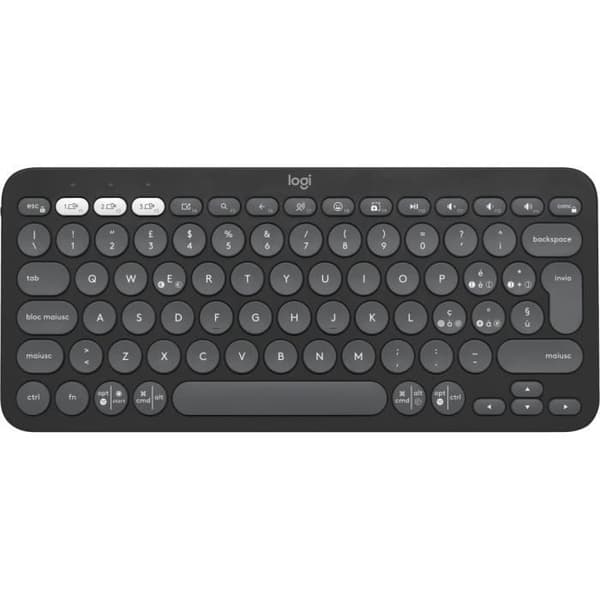 Klaviatur - LOGITECH - Pebble Keys 2 K380s - Grafit - Trådlös - QWERTY grafit