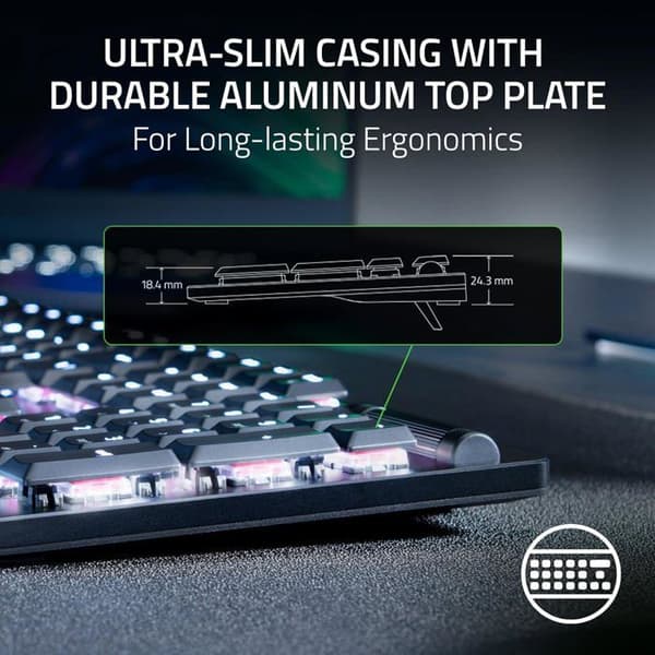 Razer datorklaviatur - RZ03-04501800-R3M1 - DeathStalker V2 lila switch - Amerikansk layout ()
