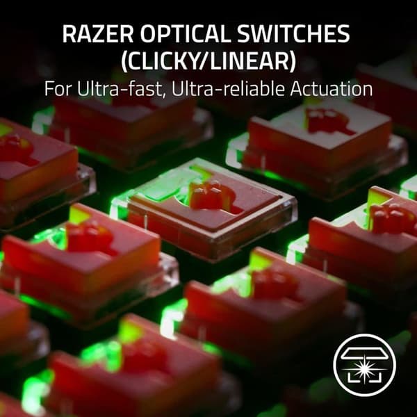 Razer datorklaviatur - RZ03-04501800-R3M1 - DeathStalker V2 lila switch - Amerikansk layout ()