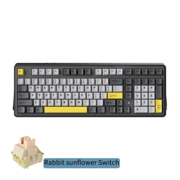 Trådlöst mekaniskt gaming-tangentbord, 98-tangenters layout, hot-swappable brytare,Kanin Kwai Växel