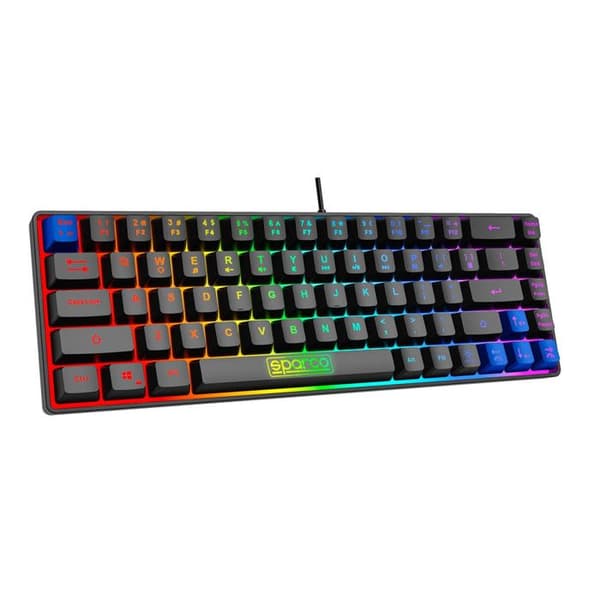 SPARCO MEMKEYBOARD GHOST SPKEYBWIRED Tangentbord - USB - Svart - Bakgrundsbelyst - 38mm - 311mm - 498g Svart
