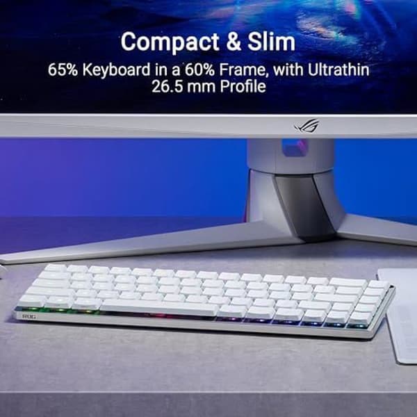 ASUS ROG Falchion RX Low Profile Trådlöst Mekaniskt Tangentbord - Moonlight White - Italiensk Layout