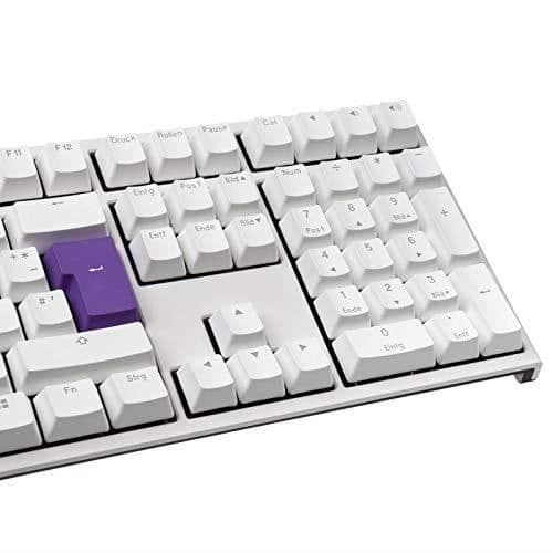 Spelklaviatur - DUCKY - One 2 White Edition PBT - MX-Red Switchar - Vit LED-belysning - Trådbunden