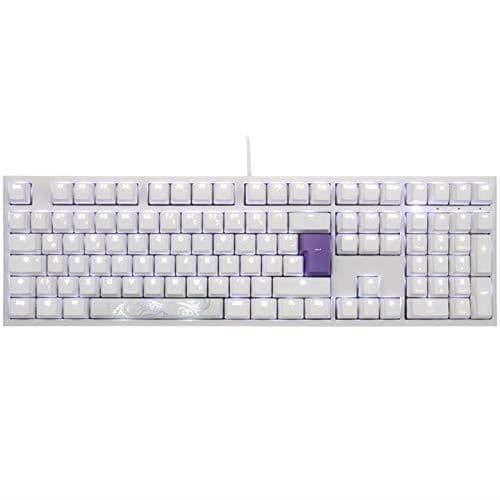 Spelklaviatur - DUCKY - One 2 White Edition PBT - MX-Red Switchar - Vit LED-belysning - Trådbunden