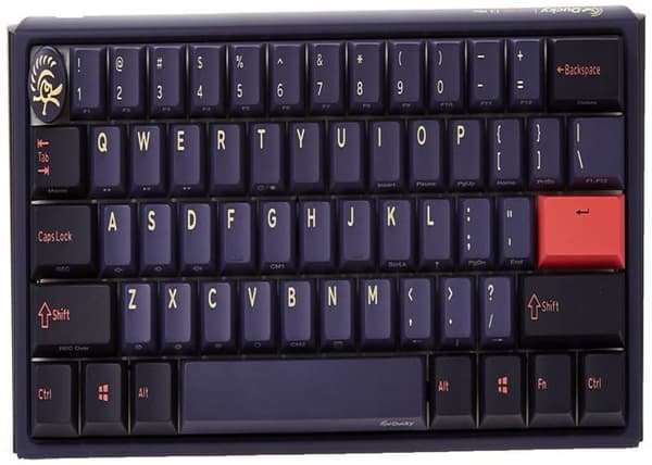 Ducky One 3 Cosmic Blue Mini-spel tangentbord är en verklig himmelsk underverk för alla videospelentusiaster. Dess design