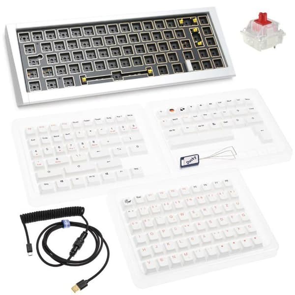 Ducky Outlaw 65 Gaming-Tangentbord, Barebone är själva essensen av perfektion för spelentusiaster. Detta exceptionella tangentbord Silver