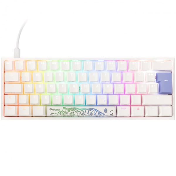 Spelklaviatur - DUCKY - One 2 Pro Mini Vit Utgåva - Mekanisk - RGB-bakgrundsbelysning - USB