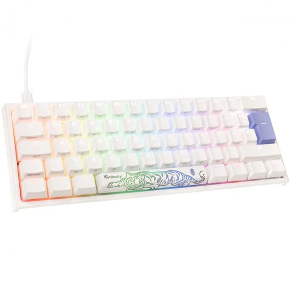 Spelklaviatur - DUCKY - One 2 Pro Mini Vit Utgåva - Mekanisk - RGB-bakgrundsbelysning - USB