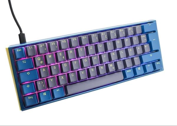 La Ducky One 3 Daybreak Mini Gaming-tangentbord, RGB LED är en riktig pärla i världen av gamingtangentbord. Detta tangentbord är kompakt. Svart, Blå, Grön