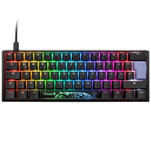 Ducky One 3 Classic Black/White Mini Gaming Tangentbord, RGB LED är det ultimata tangentbordet för spelentusiaster som söker prestanda.