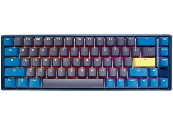 Ducky One 3 Daybreak SF-spelklaviaturen, utrustad med ett bländande RGB-bakgrundsbelysning, är en måste-ha-produkt för entusiaster. Svart, Blå