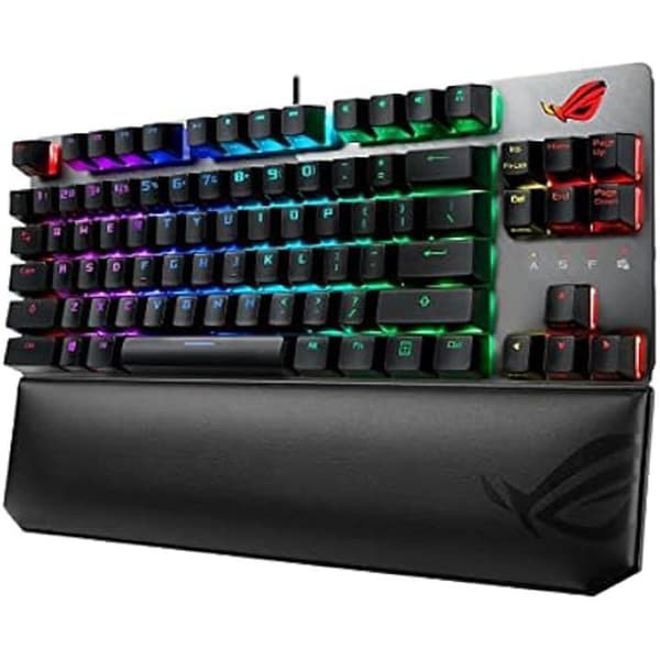 Tangenter - ASUS - ROG Strix Scope NX TKL Deluxe - USB - Tysk - Trådad - Svart, Grå