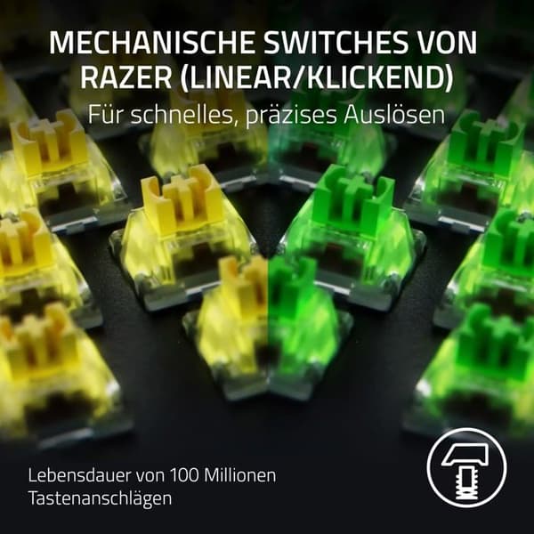 Spelkeyboard - Razer - Full-Size - Razer Green Mekaniskt - Bakgrundsbelyst - USB