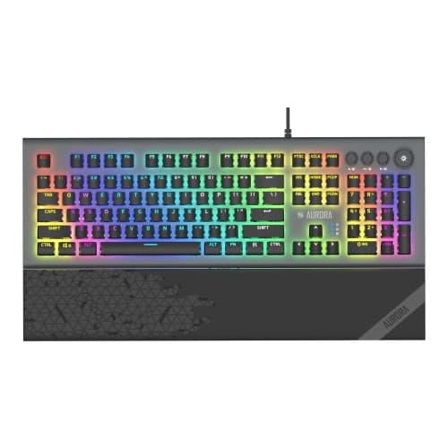 iBOX Aurora K-5 - tangentbord - QWERTY - svart, silver Inmatningsenhet Svart