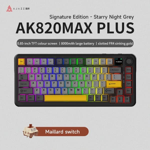 AJAZZ AK820MAX PLUS Spel Tangentbord, 8000mAh Batteri, Hot Swappable Brytare,Murad Switches-a