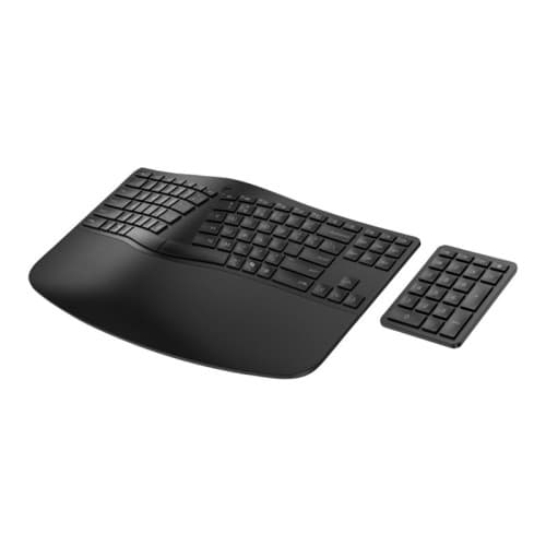 HP 960 - sats med tangentbord och tangentsats - kompakt storlek, 2-zonslayout, separat knappsats, lågprofilstangenter, flera enheter - svart Inmatning