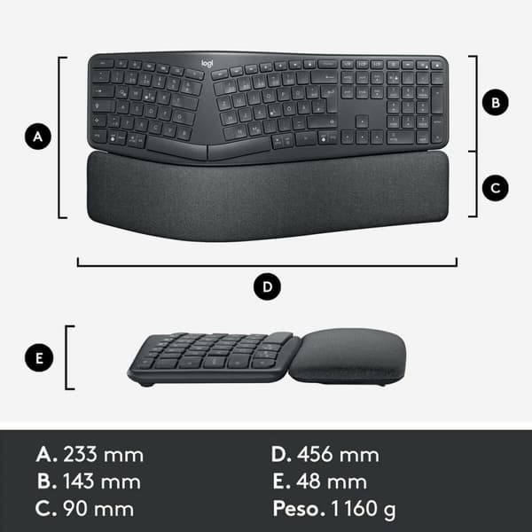 Näppäimistö Logitech 920-010105 Espanja Musta Harmaa Grafiitinharmaa Espanjalainen Qwerty