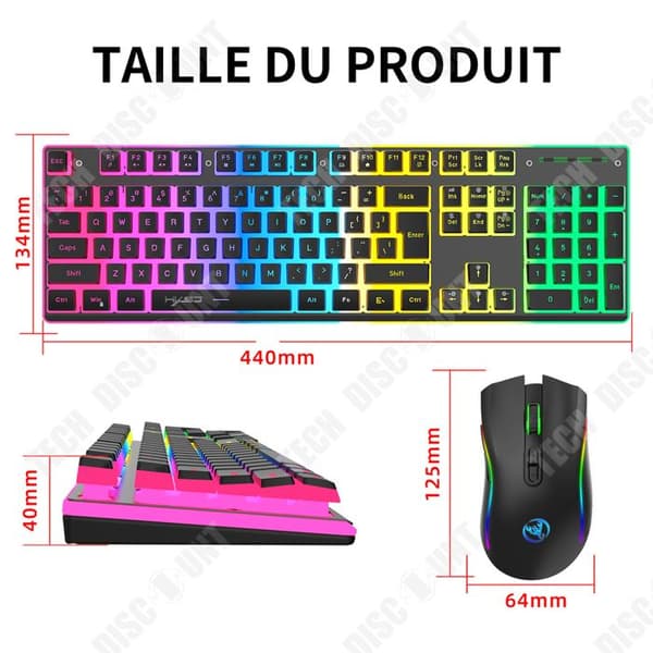 Clavier QWERT INN® 104 tangenter gamingtangentbord mekaniskt tangentbord Bluetooth tangentbord trådlös mus tangentbords- och musset.