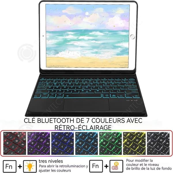 INN Trådlöst tangentbord 24x18 cm trådbundet belyst pekskärm Bluetooth-tangentbord Lämpligt för mobiltelefoner och surfplattor med magnetisk laddning