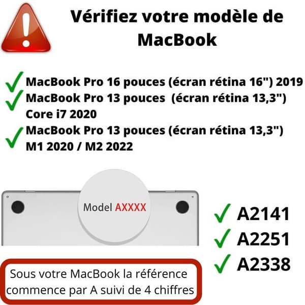 Skydd för tangentbord för Macbook Pro 16 (16) Pro 13 (13,3) - Transparent silikon tangentbord AZERTY EU-layout Phonillico