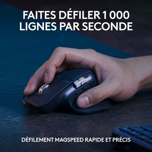 Logitech - 920-011606 - MX Keys S Combo: MX Master 3S, MX Keys S - MX handledsstöd - grafit, tyskt QWERTZ-tangentbord