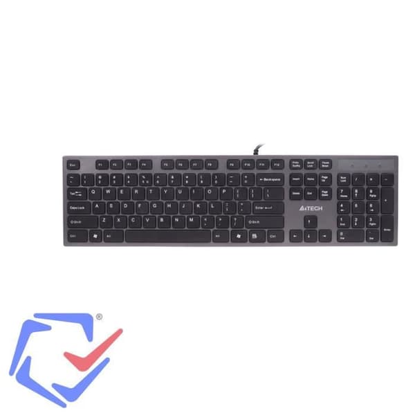 Tangentbord - A4-Tech - KV-300H - Slim - 2 USB-portar - Trådbunden - Grå Svart, Grå