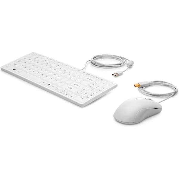USB-tangentbord och mus - HP - Healthcare Edition - Trådad - Membrantangentbord - Vit