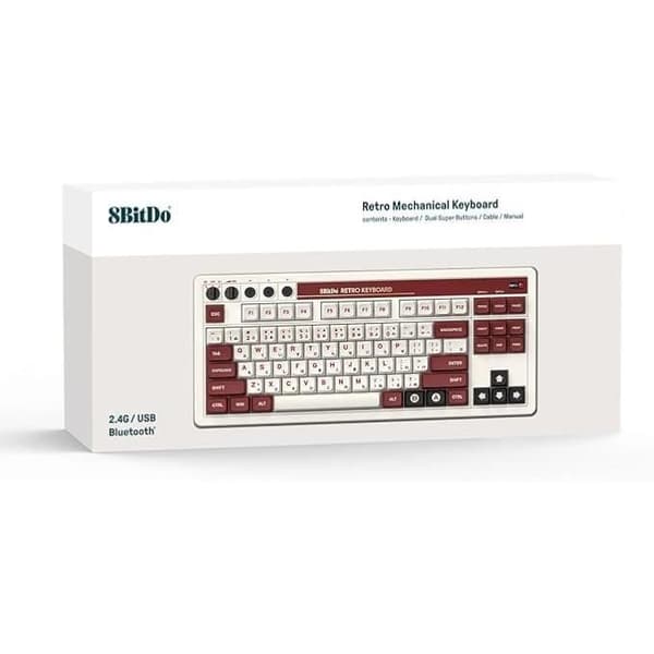 Clavier Mécanique - 8BitDo - Fami Edition - Qwerty - Bluetooth - Programmerbara Tangenter