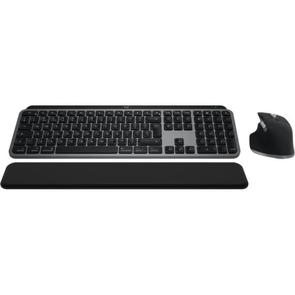Logitech MX Keys S Combo för Mac, Trådlöst Tangentbord och Mus, Handledsstöd, Bakgrundsbelyst Tangentbord, Snabb rullning, Bluetooth USB-