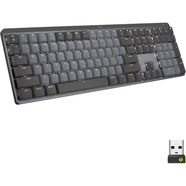 Tangentbord - LOGITECH - MX Mechanical - Trådlös - Bakgrundsbelyst - QWERTZ grafit, Grå