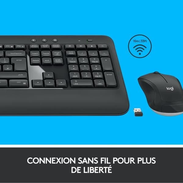 Logitech MK540 Advanced 2,4 GHz tyska QWERTZ trådlöst tangentbord och mus