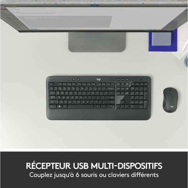 Logitech MK540 Advanced 2,4 GHz tyska QWERTZ trådlöst tangentbord och mus