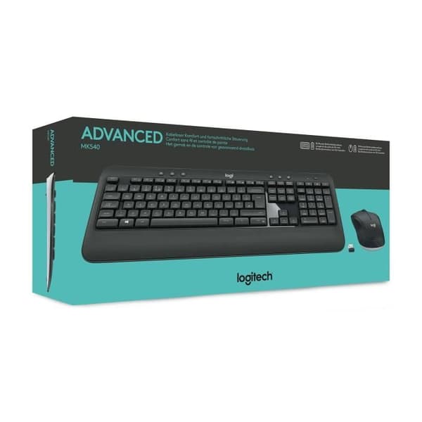 Logitech MK540 Advanced 2,4 GHz tyska QWERTZ trådlöst tangentbord och mus