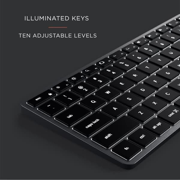 Trådlöst Bluetooth Tangentbord Belysning Slim X2 QWERTY Amerikansk - Grå