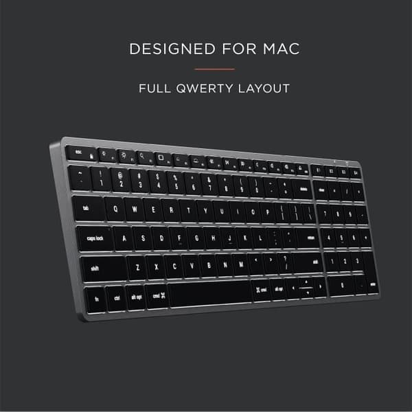 Trådlöst Bluetooth Tangentbord Belysning Slim X2 QWERTY Amerikansk - Grå