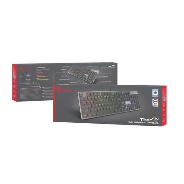 GENESIS THOR 420 RGB AZERTY USB TANGENTBORD AMERICAN ENGLISH SILVER (NKG
