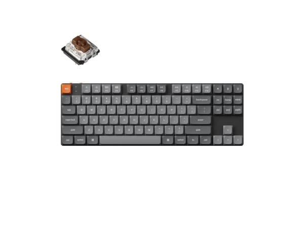Keychron K1 MAX - Tangentbord - QMK/VIA, anpassat mekaniskt - 80% - TKL - bakgrundsbelyst - trådlös - USB-C, Bluetooth 5.1 - tangentbrytare: Gateron