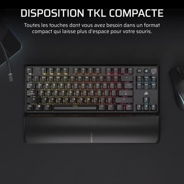 Spelklaviatur - CORSAIR - K70 Core TKL Trådlös - RGB, Switchar MLX Red v2