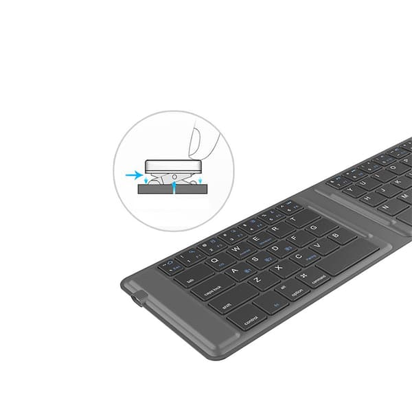 INF Tri-Fold Läder Bluetooth Tangentbord - Portabelt & Stilrent